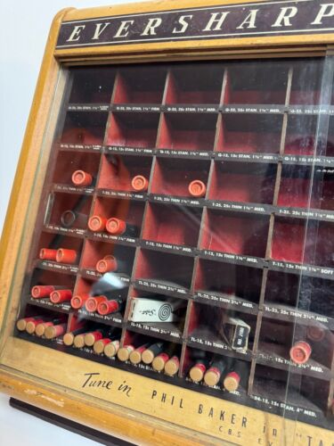 Vintage Eversharp Red Top Blei Bleistift Tischplatte Store Glas Holz Vitrine - Bild 2 von 9