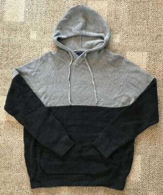 American Eagle AE Mens Pullover Hoodie Sweater Gray/Dark Gray Size Small 