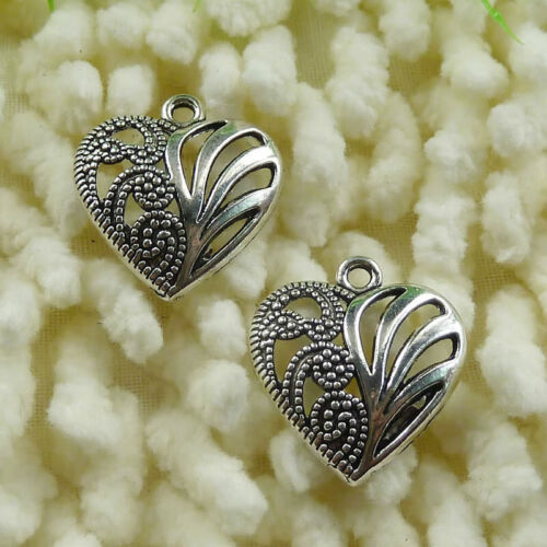 150 Pcs Tibeant Silver Heart Charms Pendant 21X19MM S025 DIY Jewelry Making - 第 1/6 張圖片