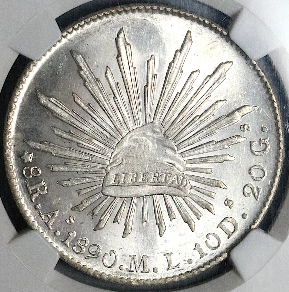 1890-As NGC MS 64 Mexico 8 Reales Alamos Rare Silver Coin  POP 4/1 (24012801C) - Image 2 of 4
