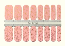 Dusty Rose and Gold Nail Polish Strips / Nail Wraps / Nail Stickers