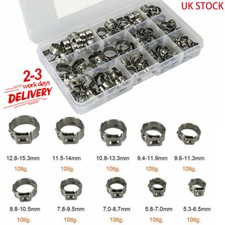 100x Single Ear Plus Stainless Steel Hose Clamps O Clips Pipe Fuel Water Air NEW