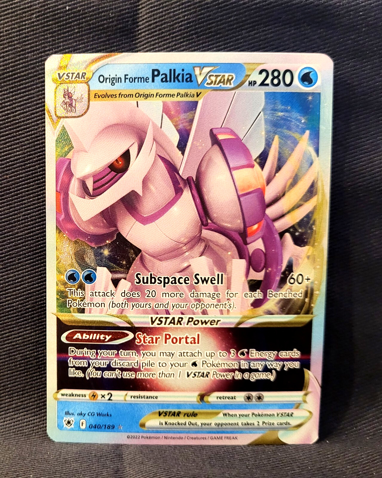 Pokemon TCG Origin Forme Palkia VSTAR 040/189 - Ultra Rare NM Astral Radiance
