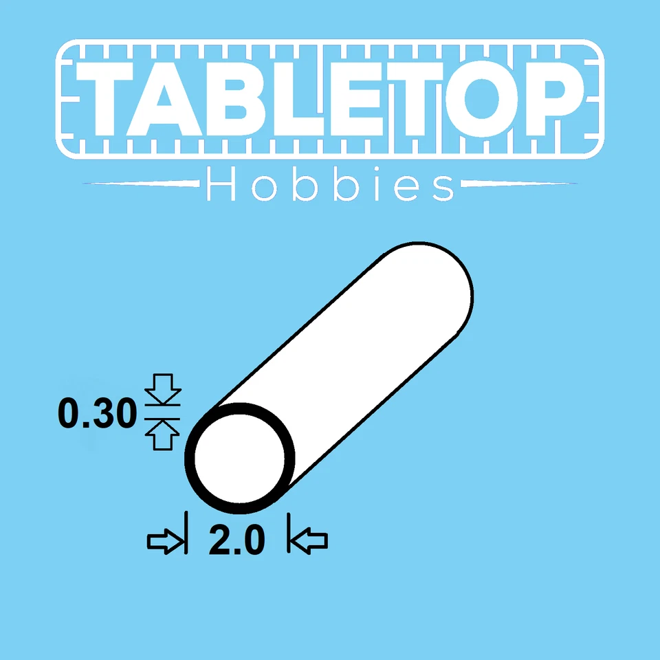 ABS Styrene Round Tube Model 250mm x 2-10 mm Multibuy Choose Diameter