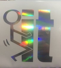 Pair Of F-it F It Fuck-it  Fk It Window Decal Sticker Neo Chrome