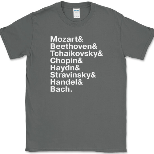 Famous Classical Composers Names T-Shirt Orchestra Music Classic Novelty Tee - Picture 3 of 10
