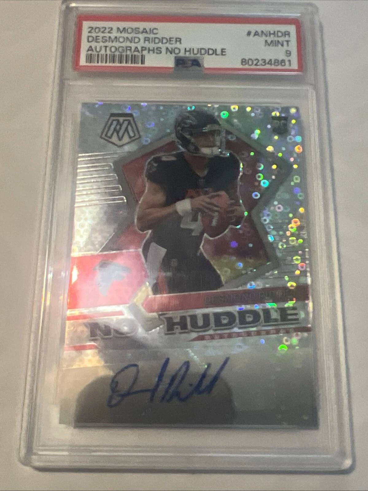 Desmond Ridder Panini Mosaic Autographs No Huddle #ANHDR Base