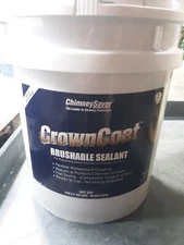 ChimneySaver CrownCoat Brushable Sealant 5 Gal Buff Gray Waterproof 74205