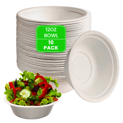 Bagasse Schüsseln 12 oz (350 ml) Party rund Catering biologisch abbaubar