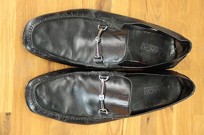 Bruno Magli Daneal Black Soft Leather Silver Horse Bit Driving Loafer Shoes Mens Bruno Magli Daneal Black Soft Leather Silver Horse Bit  main image 3