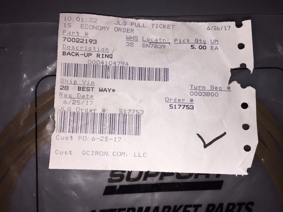 NUEVO Pieza Nº70022193 JLG Anillos de Respaldo CANTIDAD-5 con Envío Gratis Foto 2 de 3