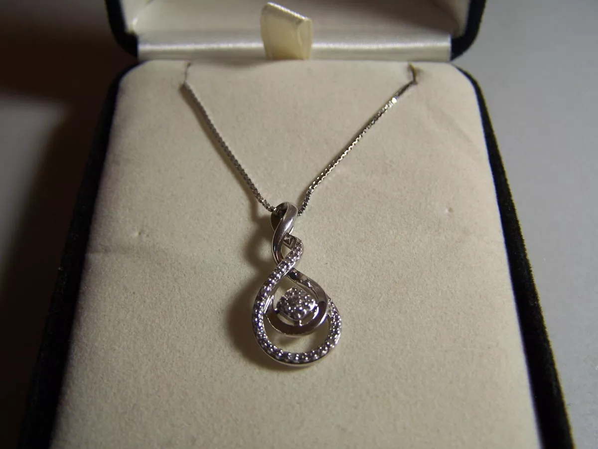 NEW KAY JEWELERS 58 DIAMOND STERLING SILVER INFINITY PENDANT AND CHAIN |  eBay