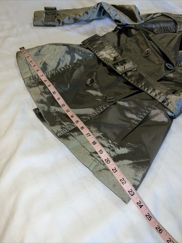 Zara Basic Women’s SZ Large Olive Green Mini Trench Coat Belted - Picture 13 of 17