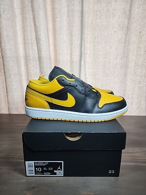 Air Jordan 1 Low Black/Yellow Ochre-White Mens Sz. 10 NWB