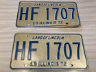Vintage Illinois 1972 License Plate Set - Pair of Two Matching Plates — photo 1