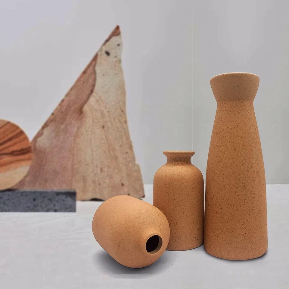 Vasen Keramik 3er Set Blumenvasen für Dekor Moderne Rustikale Dekoration B1145 - Bild 4 von 4