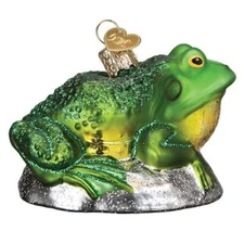 Old World Christmas BULL FROG (12565) Glass Ornament w/OWC Box