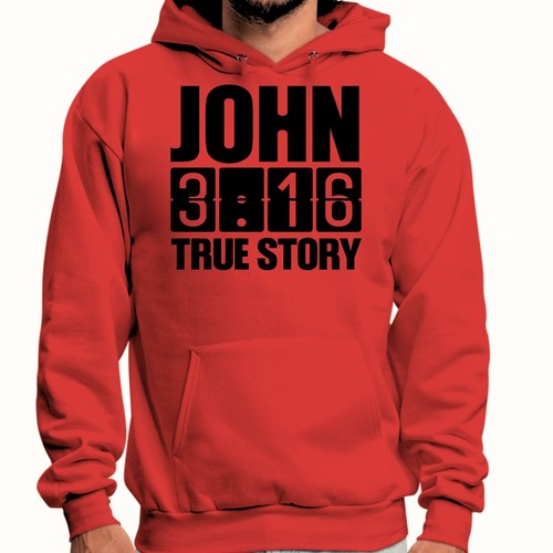 Mens Graphic Hoodie John 3:16 True Story Print - Picture 30 of 54