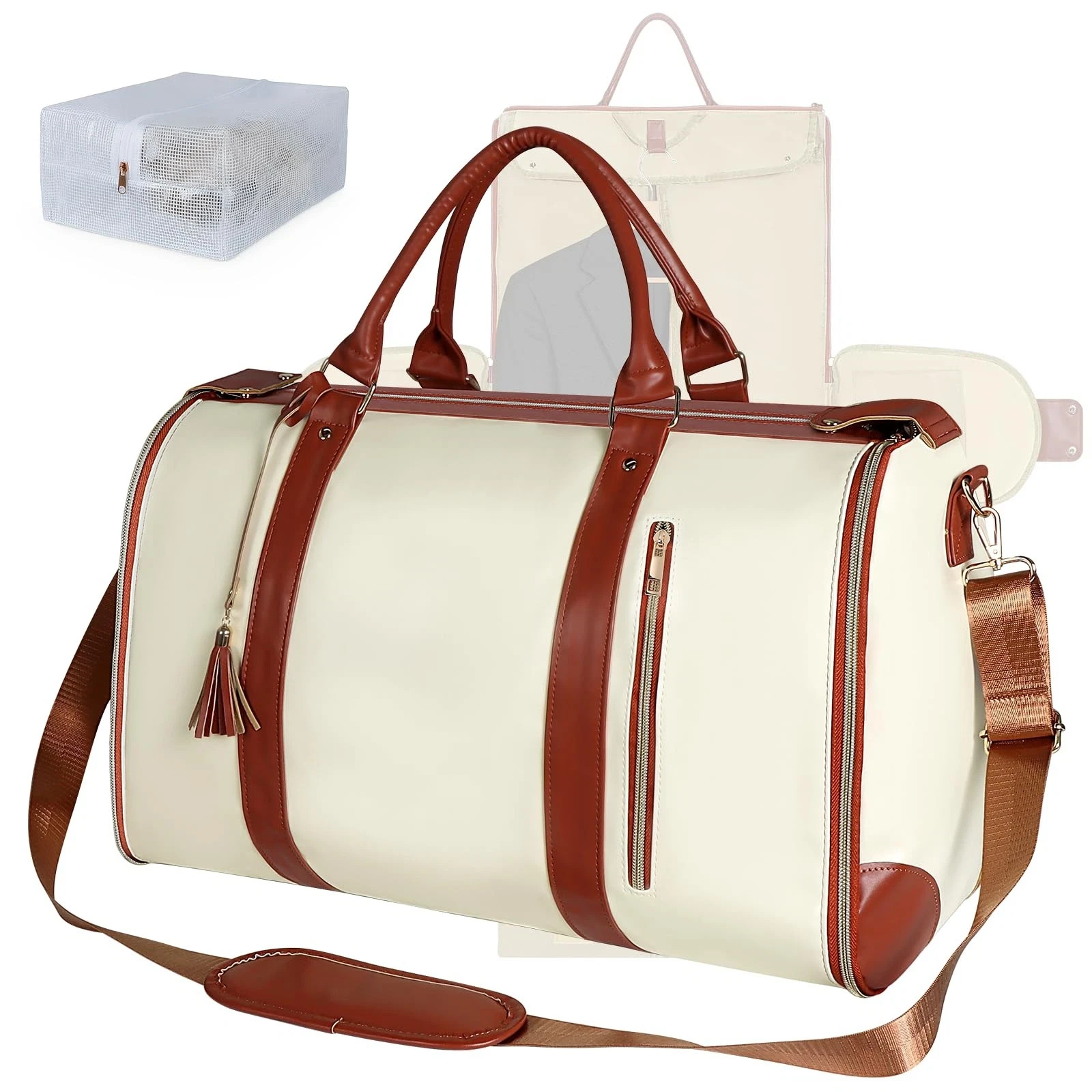 Convertible Garment Duffle Bag for Travel, Carry On Garment Bag with Shoe Pou...