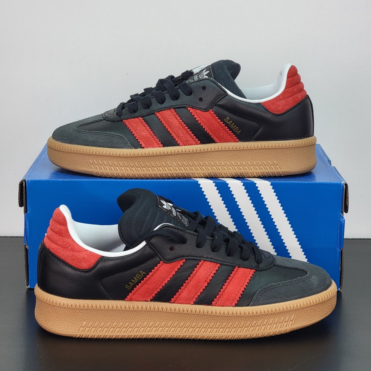 Adidas Samba XLG Women's Size 8 Athletic Shoes Black Red Training Sneakers