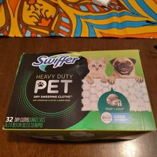 Swiffer Heavy Duty Pet Dry Sweeping Cloth Refills 32 Ct Febreze Fresh Scent