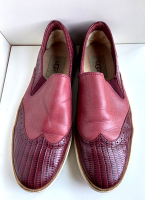UGG Red Flat Leather US Size 6.5 Women's Shoes