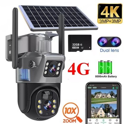 6MP 4G LTE Überwachungskamera Außen Solar Batteriebetrieben CCTV Hochwertig