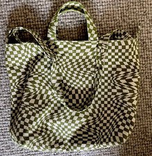 Baggu Duck Bag Canvas Green & Ivory Trippy Ch...