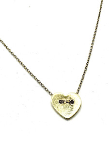 Authentic 925 Silver Necklace With Heart Pendant Love Jewelry Design Statement Gold Plated