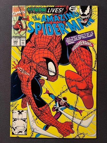 Amazing Spider-Man #345 (1991) - Venom Appearance! Boomerang! NM