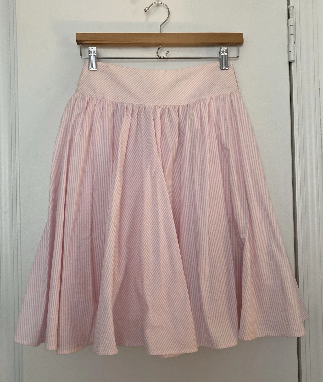 Vintage Ralph Lauren Size 2 Pink Seersucker Skirt New W/Imperfections