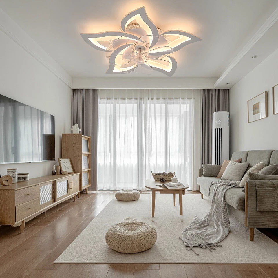 Ventilatore LED da soffitto plafoniera con ventilatore lampada + telecomando camera da letto - Immagine 2 di 4