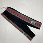 Vintage 90s Adidas Snap Track Pants Iconic Buttons Up Black Red 3 Stripes Logo