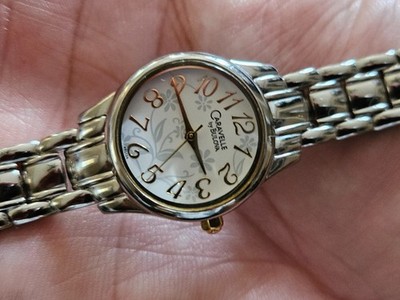 Caravelle by Bulova Women 45L124 Stylized Arabic Numerals Floral Motif Dial Watc