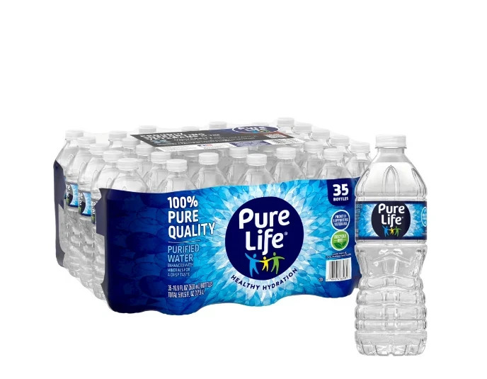 Pure Life Purified Water, 16.9 Fl Oz, 35-Pack Plastic Bottle