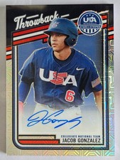 2026 Stars & Stripes Prizm Jacob Gonzalez Throwback Auto MOJO PRIZM 20/25 #TS-JG