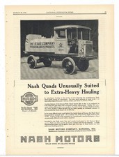 1918 Nash Motors of Kenosha Wisconsin Ad: QUAD Texaco, Texas Co Oil Tanker Truck