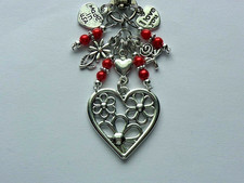 FLOWER HEART LOVE FLOWERS I LOVE YOU KEY CHAIN CLIP FOR PURSE BACKPACK FOB