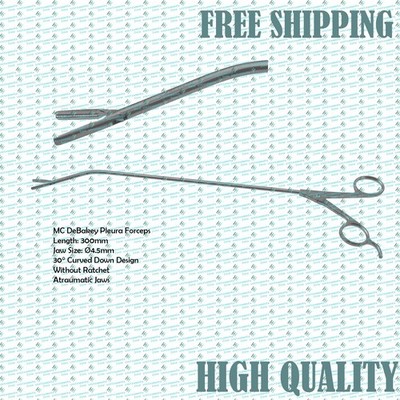 MC Atraumatic DeBakey Pleura Grasping Forceps, 30° Curved Down, Ø4.5mm, 300mm