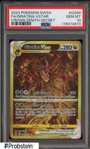2023 Pokemon SWSH Crown Zenith Secret #GG69 FA Giratina VSTAR PSA 10