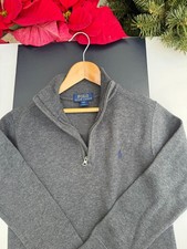 Polo Boys Size 8 Ralph Lauren Holiday Pullover Dark Grey - Half-Zip NEW Sm 8 