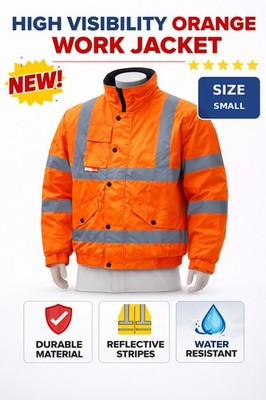SMALL - Hi Vis Bomberjacke Arbeitskleidung hohe Sichtbarkeit reflektierend Sicherheitsmantel