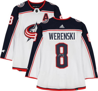 #ad #ad Zach Werenski Columbus Blue Jackets Autographed White Adidas Jersey $349.99