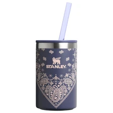 Stanley Everyday Slim Can Cooler 10oz Blue Corn Paisley Tumbler w/ Straw