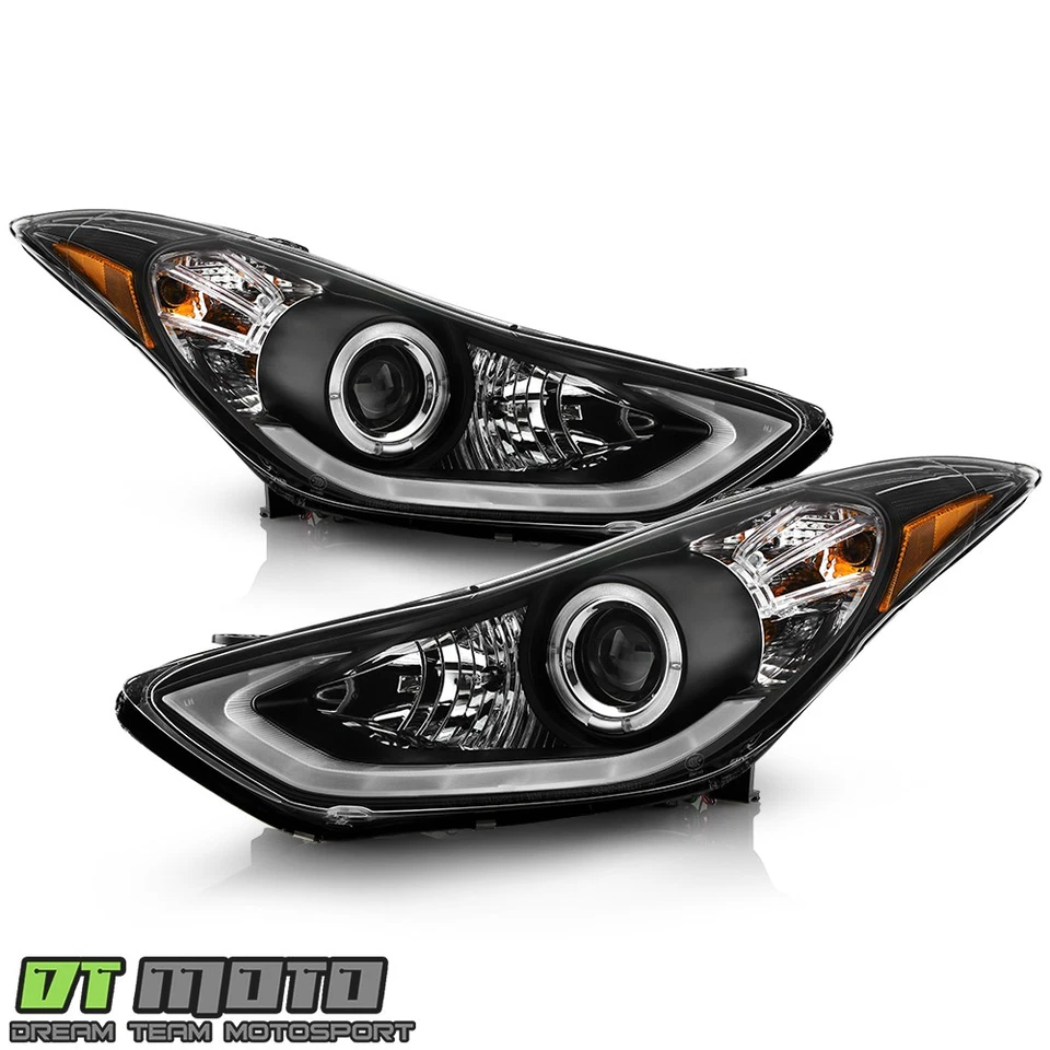 Par de faros proyectores halo tubo LED DRL Elantra 2011 2012 2013 Foto 2 de 4