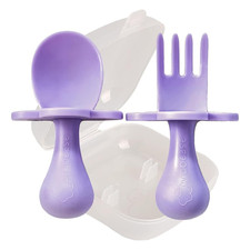 Baby Feeding Utensil Set - Ergonomic Self-Feeding Toddler Spoon Fork - Sturd