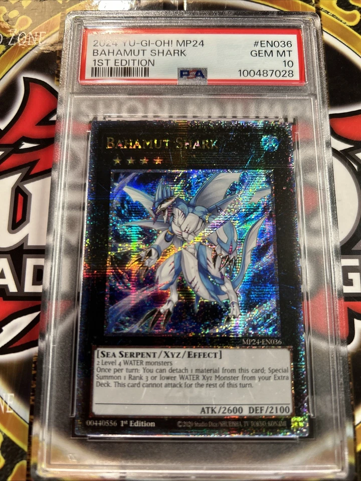 YuGiOh BAHAMUT SHARK MP24-EN036🔥PSA 10 GEM🔥1st ED-2024 QTR CENTURY SECRET RARE - Image 2 of 4