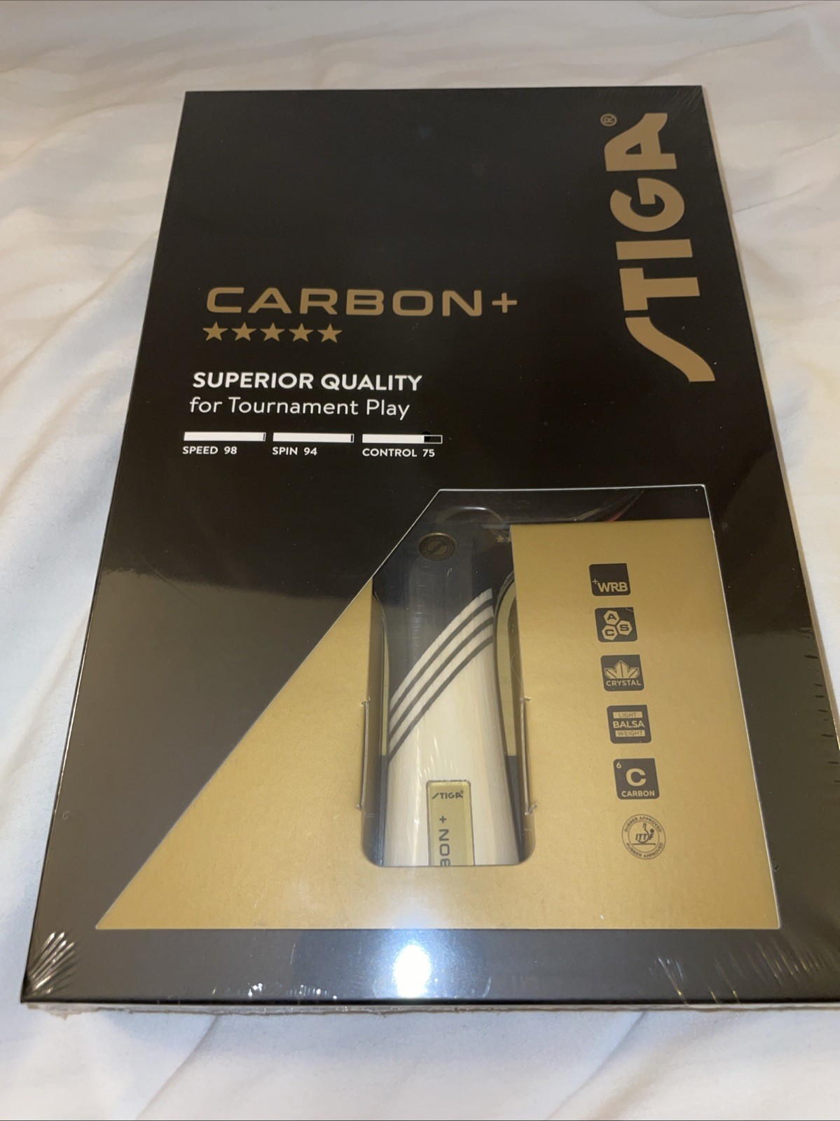 STIGA Carbon+ Profi-Tischtennisschläger - T1075 BRANDNEU IM KARTON