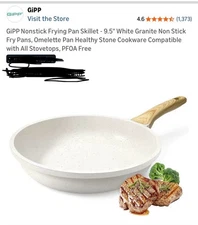 Non Stick Frying Pan Skillet,Healthy Stone Cookware PFOA Free Granite Chef 10"