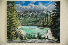 Eigenes Acrylbild. Leinwand.50x40 cm. ungerahmt.  Eibsee.